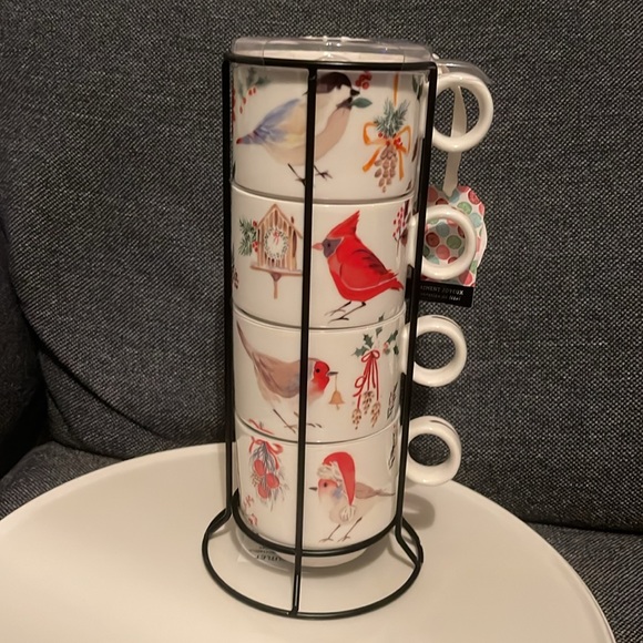 NWOT Grace Fine porcelain stackable mugs - Picture 1 of 9